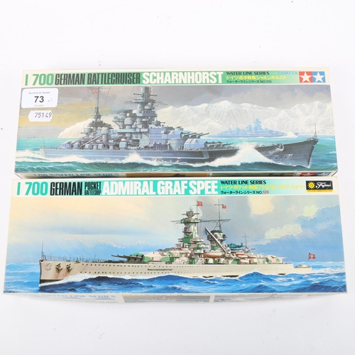 73 - TAMIYA - Waterline Series German Battle Cruiser Scharnhorst no. 118, and FUJIMI - Waterline Series G... 