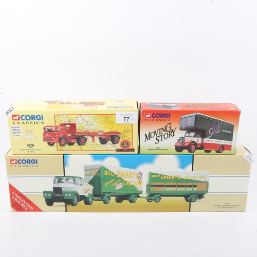 77 - CORGI - 3 x Classics diecast model lorries, comprising BRS Bedford Platform Trailer 22501, Bedford P... 