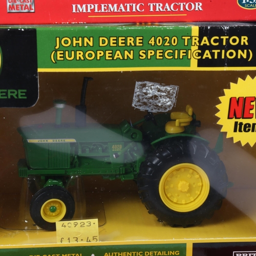 79 - BRITAINS - 3 x diecast model farm tractors and trailer, including John Deere 40923, and Flatbed Trai... 