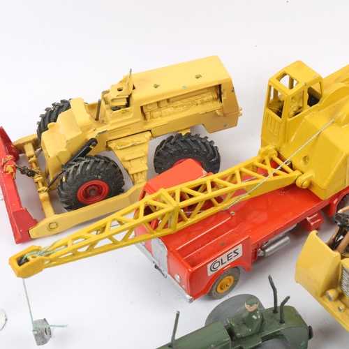 88 - DINKY TOYS - a group of Vintage diecast construction vehicles, including 20 Ton Lorry-Mounted Crane,... 