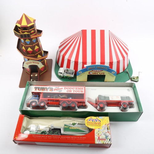 90 - A group of Circus and Showmans Collection toys, including Lledo Mammoth Ballast Box BS1002, Helta Sk... 