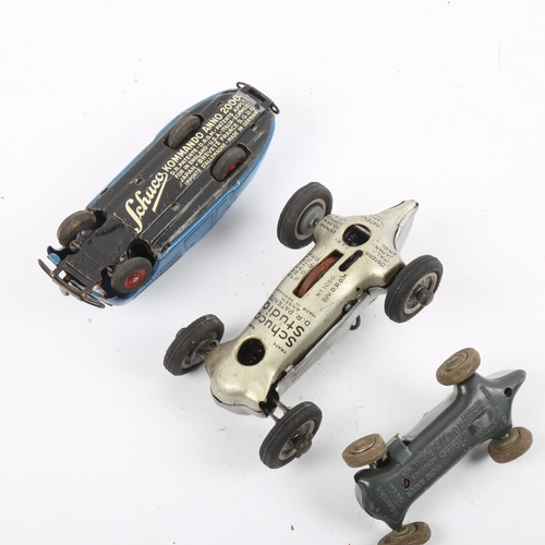 94 - SCHUCO - 3 x Studio Vintage tinplate clockwork toy cars, including Mercedes Racing Car 1050, Mercede... 