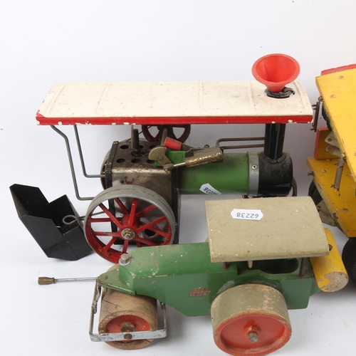 96 - Various toys, including Mamod Traction Engine TE1, and Steiff painted wood steam roller