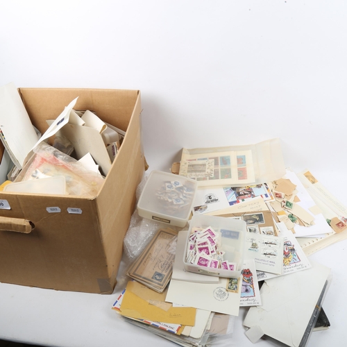 250 - A large quantity of Vintage loose postage stamps, albums, sheets etc (boxful)