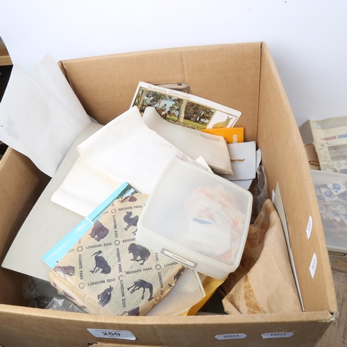 250 - A large quantity of Vintage loose postage stamps, albums, sheets etc (boxful)