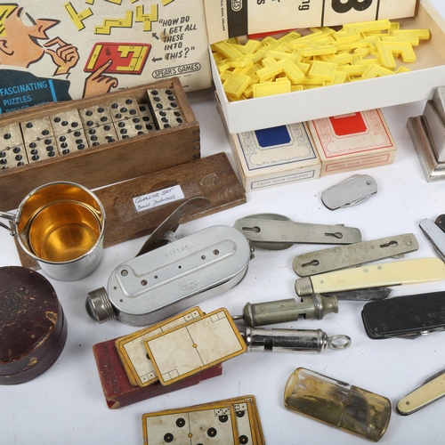 290 - Various collectables, including Hudson ARP whistle, collapsible beaker, cigar cutter etc