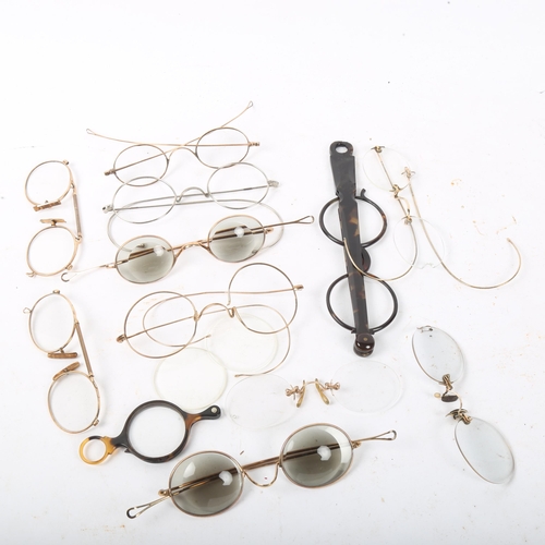 311 - A collection of 18th and 19th century spectacles, including polarised magnified examples etc (boxful... 