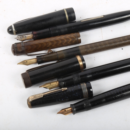 313 - 4 Vintage fountain pens, comprising Parker Pearly Vacumatic, Parker Duofold Jr, Watermans Ideal, and... 