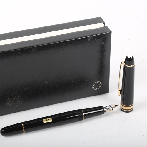 319 - MONT BLANC - a black lacquer Meisterstuck Pix fountain pen, serial no. XD2699804, boxed