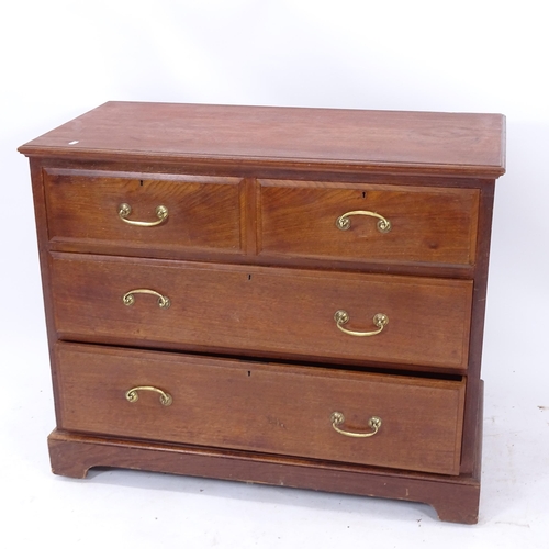 2030 - An Edwardian mahogany chest of 2 short and 2 long drawers, W106cm, H87cm, D52cm