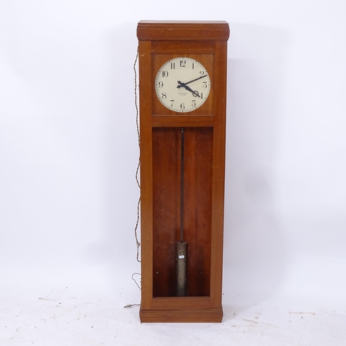 2081 - SYNCHROMATIC ELECTRIC - an early 20th century teak-cased electric slave clock, H135cm