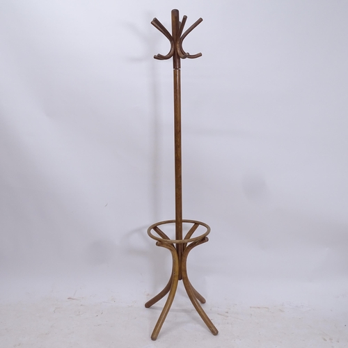 2112 - A bentwood hat and coat stand, H183cm