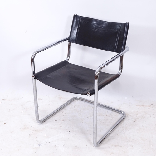 2258 - A Matteo Grassi cantilever armchair, with leather upholstery