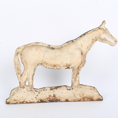 371 - A painted cast-iron figural horse doorstop, height 23cm