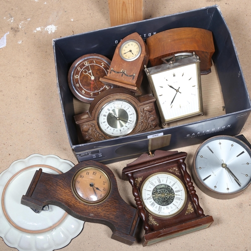 386 - Various clocks, including Metamec (boxful)