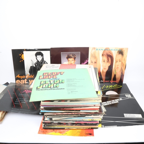 395 - Vinyl LPs and records, including Culture Club, Flaming Sword etc (boxful)