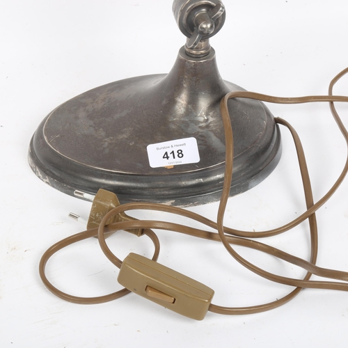 418 - A Vintage silver plated anglepoise desk lamp