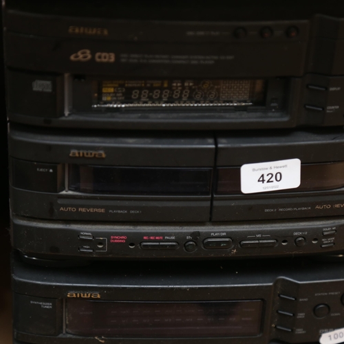 420 - AIWA - stacking Hi-Fi system and pair of speakers