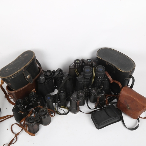 428 - A quantity of binoculars, including Ross 9x35, Miranda 16x50 etc (boxful)