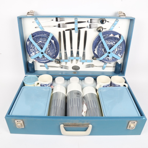 429 - Brexton blue picnic hamper, fully-fitted with Thermos flasks