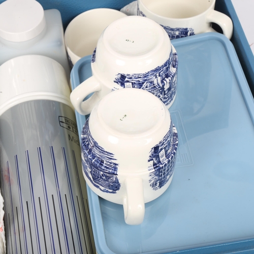 429 - Brexton blue picnic hamper, fully-fitted with Thermos flasks