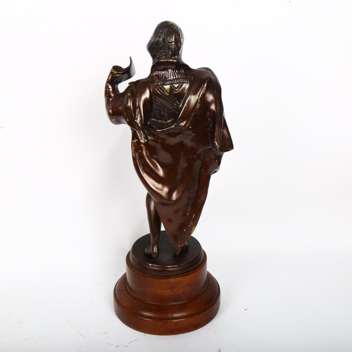 452 - Bronzed metal Shakespeare sculpture, unsigned, overall height 40cm