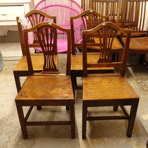 2528 - A set of 4 19th century country oak dining chairs