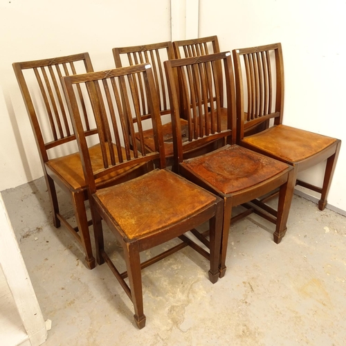 2554 - A set of 6 mahogany dining chairs, with drop-in seats