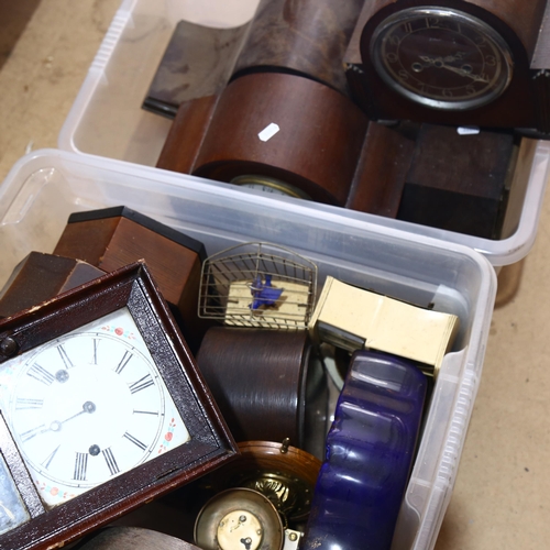 568 - A large quantity of various mantel clocks (3 boxes)