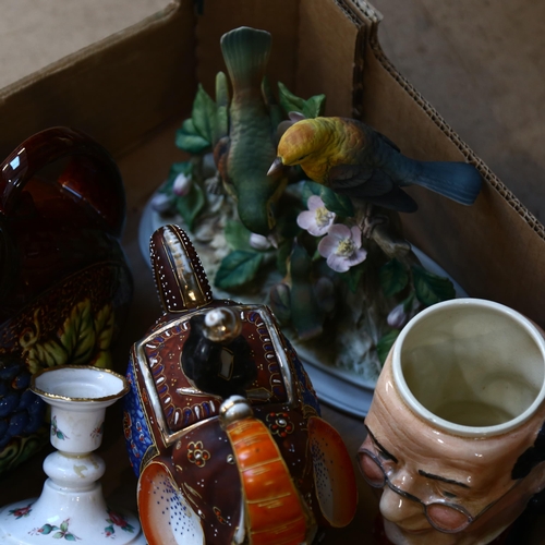 638 - Various ceramics, including character jug, vase, Beatles bowls etc (boxful)