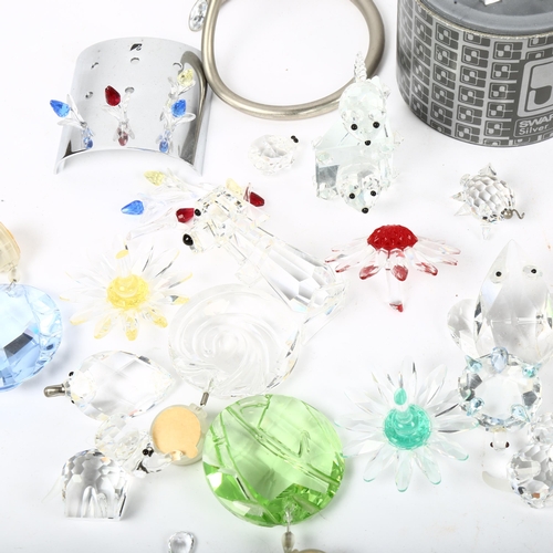 721 - Various boxed Swarovski Crystal figures, and a small box of other crystal animals and ornaments