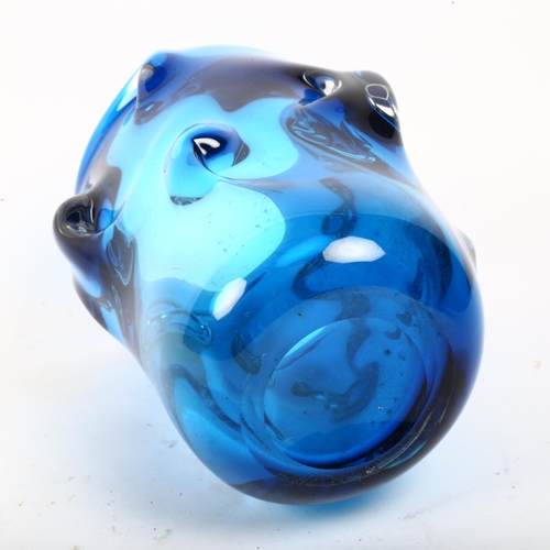 731 - A Whitefriars Knobbly Kingfisher blue glass vase, height 18cm