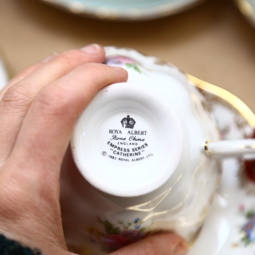 746 - Decorative cabinet cups and saucers, including Royal Albert and Paragon