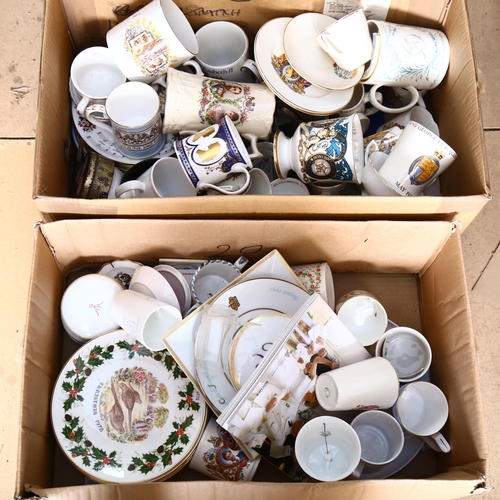 775 - 2 boxfuls of various commemorative china, including Swedish