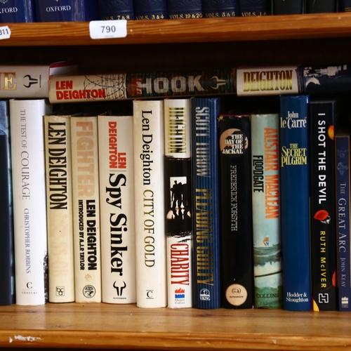 792 - A shelf of hardback spy novels etc