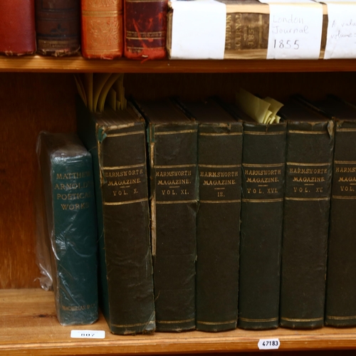 807 - 7 bounds volumes of Harmsworth magazines, and Matthew Arnold poetry