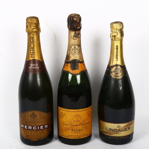 470 - 3 bottles of Champagne and sparkling wine, including Veuve Clicquot Ponsardin and Mercier (3)