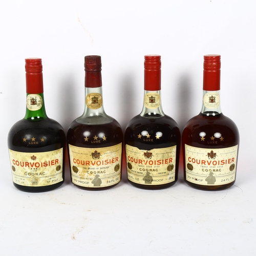 471 - 4 bottles of Courvoisier Three Star Luxe Cognac (4)