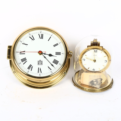 479 - Kundo 400-day clock under dome, and Sewills quartz ship's bulkhead clock, diameter 16cm (2)