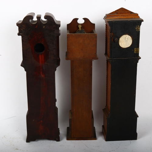 483 - 3 table-top longcase clocks, largest height 35cm (3)