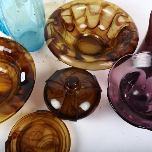 873 - Cloud glass bowls, Vintage glass jugs etc