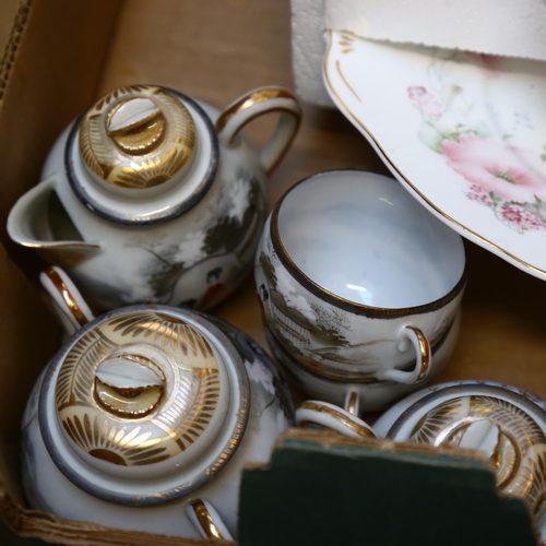 906 - Japanese eggshell tea set, and a Royal Stafford teapot etc