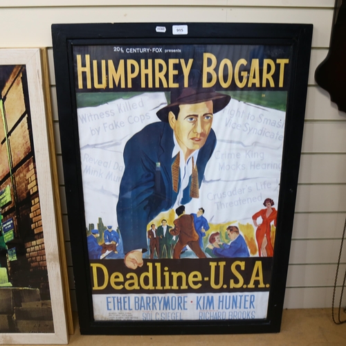 915 - Framed film poster, Deadline - USA, height 97cm