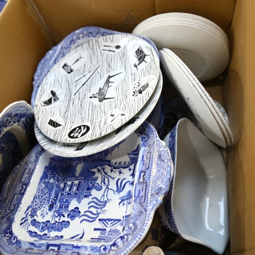 925 - 1960s Homemaker plates, and various blue and white china