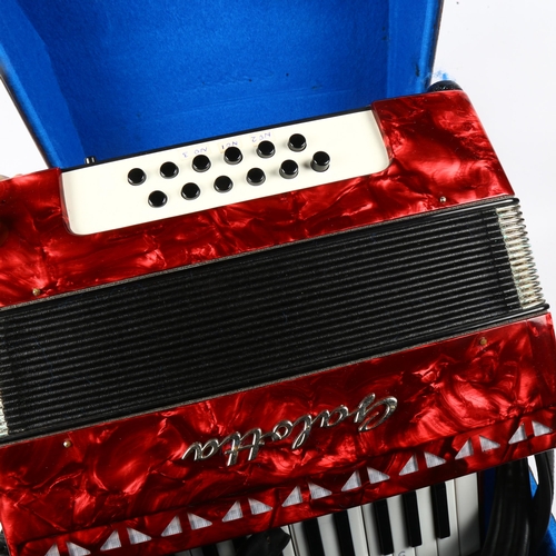 933 - A Galotta piano accordion, width 32cm, in case