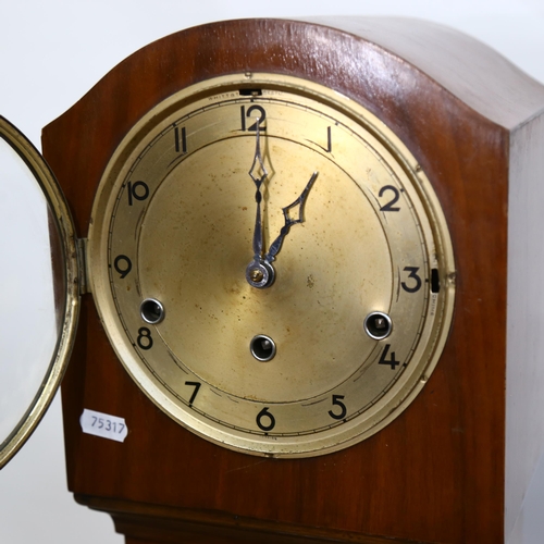 937 - An Art Deco Grandmother clock with 3-train movement, 139cm