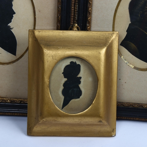 960 - 3 x 19th century silhouette portraits, all framed