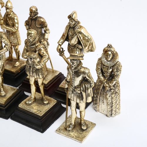 969 - A set of Royal Hampshire Art Foundry Elizabethan figures, height 12cm (9)