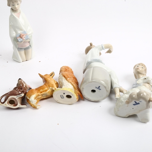 973 - 3 Lladro porcelain figures, and 3 Beswick animals (6)