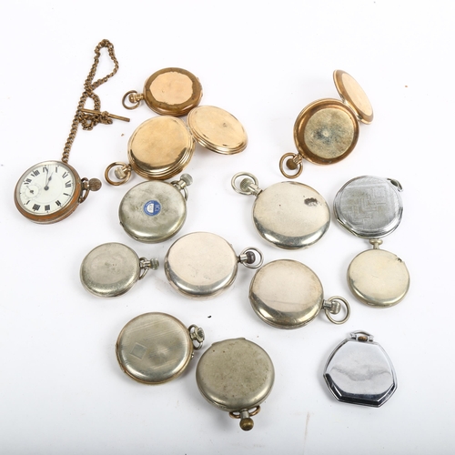 1052 - A quantity of various pocket watches, including gold plated, Art Deco etc